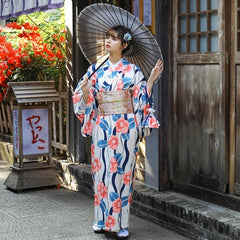 Floral Pattern Girl's Formal Wear Japanese Kimono