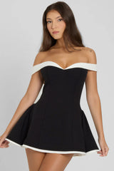 Ramona Contrast Corset Babydoll Mini Dress | Dress In Beauty