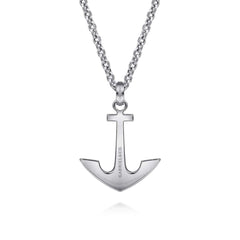 22 Inch 925 Sterling Silver Anchor Pendant Necklace - NKM2108-22SVJJJ-Gabriel & Co.-Renee Taylor Gallery