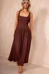 Shirley Chocolate Textured Dress