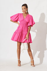 Amarini Dress In Hot Pink - full length