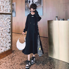 Chic design splicing dress for women autumn 2023 new Korean style fashion goddess Fansen skirt