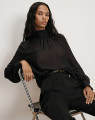 Veronica Beard - Alyssa Silk Turtleneck Blouse