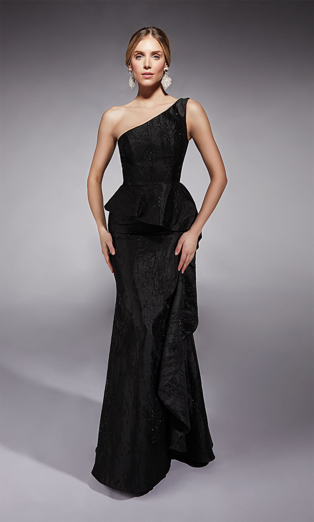 ALYCE Paris 27732 Special Occasion One Shoulder Neckline Peplum Mermaid Dress