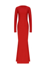 BACKLESS MAXI JERSEY DRESS WITH BEAD DETAILS - CULT MIA