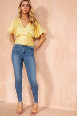 Carly Yellow Shimmer Top