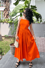 Hot Orange Maxi Dress