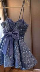 A Line Sequins Short Prom Dress Birthday Party Dress Homecoming Dress fg8159