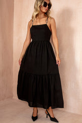 Joanna Black Linen Dress