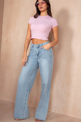 Donata Pink Ribbed T-Shirt