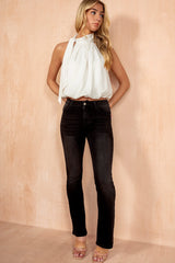 Arlene Black Denim Boot Leg Jeans