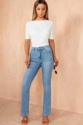 Rowan Light Blue Push Up Bootcut Jeans