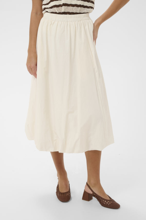 Robin Midi Buble Skirt - Ice White