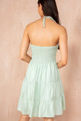 Misha Green Halterneck Tiered Dress