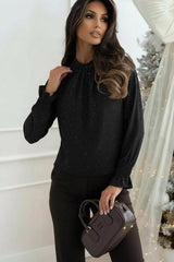 Renata Black Chiffon Sparkle Top