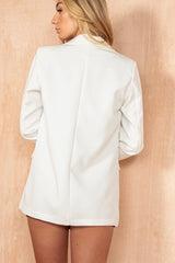 Nell White Double Breasted Blazer