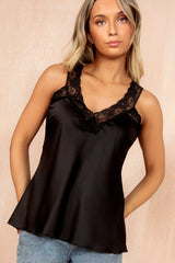 Arielle Black Lace Detail Top