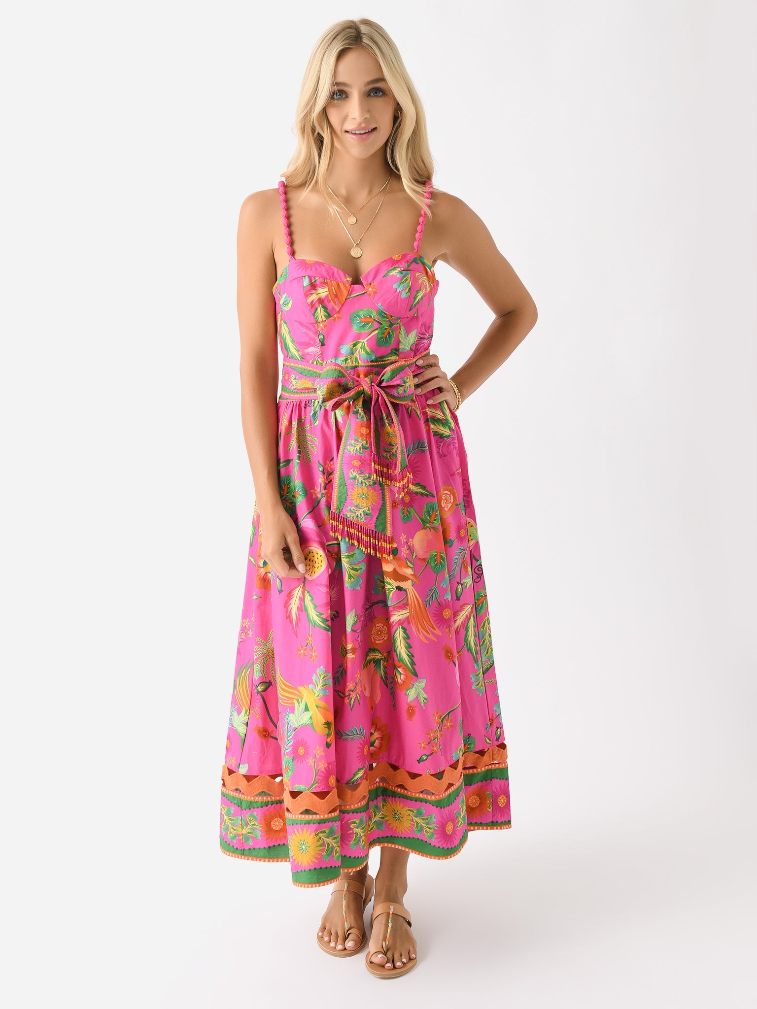 Farm Rio Women's Delicate Fruit Garden Midi Dress - Saint Bernard