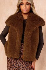 Nia Tan Faux Fur Gilet