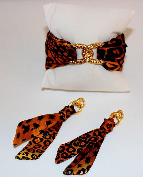 Giaguaro Set Bracciale & Orecchini in Seta Sconto 30%