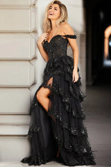 The Jovani 36687 is a breathtaking prom dress that belongs to the formal collection, designed to make a lasting impression at any special occasion. This enchanting gown is made from delicate tulle, a fabric known for its ethereal and lightweight quality. The dress is fashioned in a classic A-line style, which is universally flattering and never goes out of fashion. Its attention to detail sets it apart.