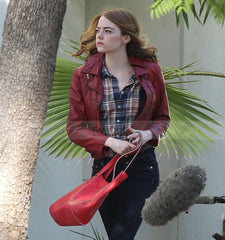Emma Stone La La Land Mia Red Leather Jacket