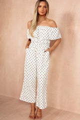 Bellamy Cream Polka Dot Culotte Jumpsuit