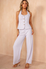 Lucinda Lilac Straight Leg Belted Trousers