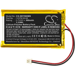 3.7v, 900mah, Li-polymer Babyphone Battery Fits Sanitas, Sby 98, 3.33wh BabyPhone Cameron Sino Technology Limited