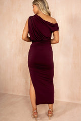 Michelle Plum Off Shoulder Midi Dress