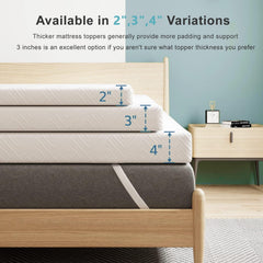 Mattress Topper, Gel Memory Foam Bed Topper