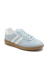 Alaina Light Blue Suedette Trainers