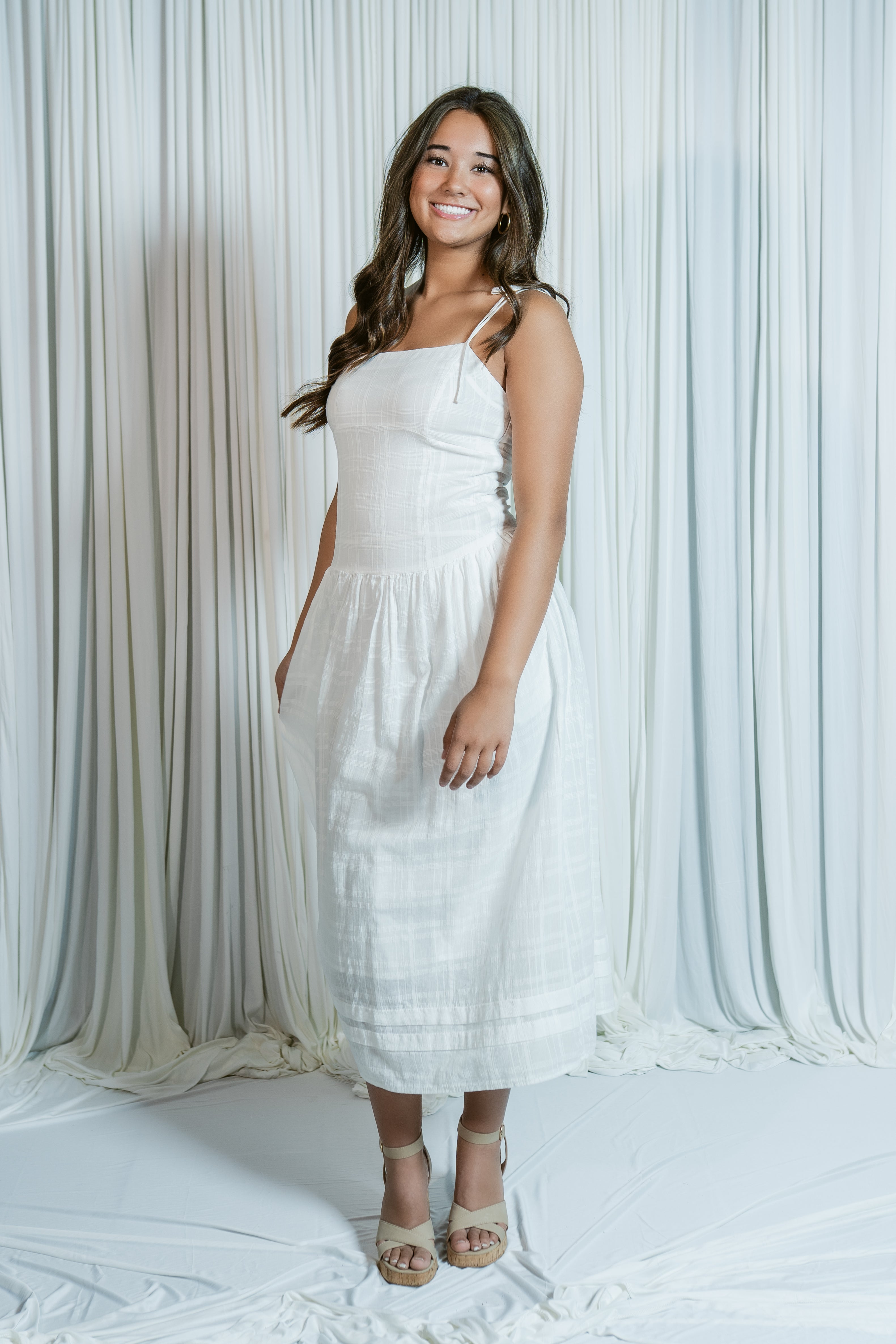 Bella Line Drop Waist Midi