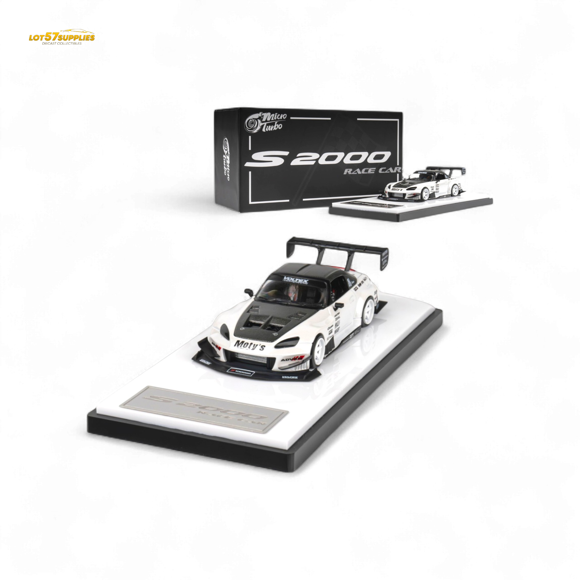 Microturbo Honda S2000 Metallic White 1:64 - Evergreen Kings