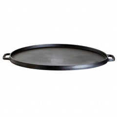 Gusseisen Grillplatte Ø 45 cm, 2-Ring Gasbrenner Ø 40 cm, höhenverstellbarer Dreibein-Ständer - Gastro-/Catering-Ausführung