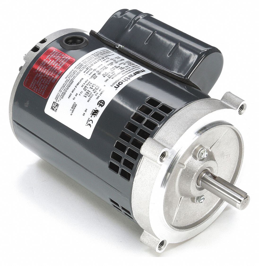 Marathon Motors 1/3 HP, General Purpose Motor, Capacitor-Start/Run, 1725 Nameplate RPM, 115/230 Voltage - 056B17D11014