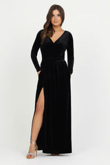 bridesmaid dress, velvet dress, wedding guest dress, gorgeous dress, wedding dress, mother of the bride dress, evening dress, gown dress, maxi dress, reception dress, elegant dress, formal dress, winter dress, fall bridesmaid, custom bridesmaid dress, black dress, slit dress, long sleeve dress, dress with pockets, low back dress, backless dress