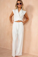 Madeline White Wide Leg Trousers