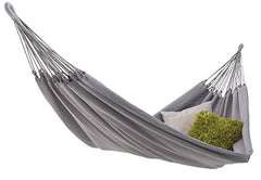 ECOMUNDY Pure XL 380 Grigio - Amaca da giardino doppio - 2 persone - cotone Organico - GOTS - 160x260x380cm