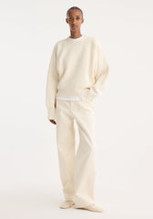 ROHE - Sculptural compact crewneck | off white