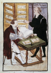 The German financier Jacob Fugger with his accountant Matthaus Schwarz