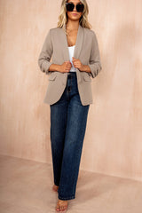 Maxine Mushroom Ruched Sleeve Blazer