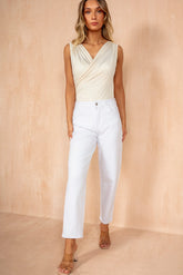 Lucy White Mom Jeans