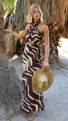 Halter Wrap Maxi Viscose - Zebra