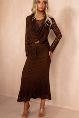 Lexi Brown Floral Lace Co Ord
