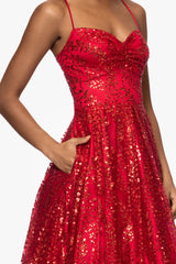 Blondie Nites "Stella" Glitter Pinch Tie Back Ballgown