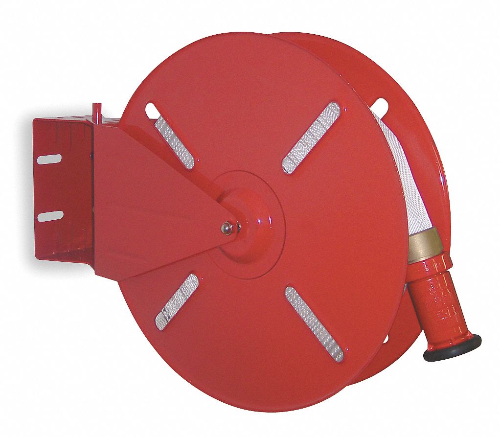 Moon American Steel Heavy Duty Fire Hose Reel, 50 ft Hose Capacity, For Hose Dia. 1 1/2 in - 1430-1