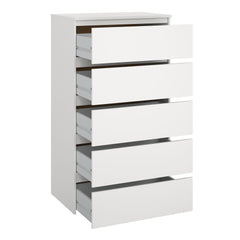 Maise ladekast H:114 x B:65 x D:41 cm met 5 laden in wit