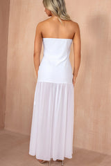 Annie White Slinky Bandeau Maxi Dress