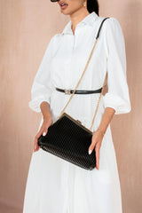 Claudia Black PU Detachable Chain Bag